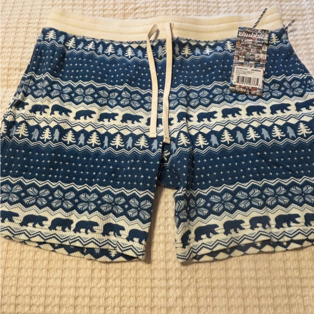 Chubbies Blue and White Casual lounge Shorts NWT M